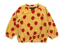 Mini Rodini sweatshirt beige velour strawberries